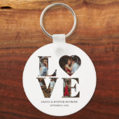 Porte-clés Customized Couple Love Heart 4 Photo (Recto)