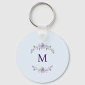 Porte-clés Customized Monogram Lavender Floral Minimal (Verso)