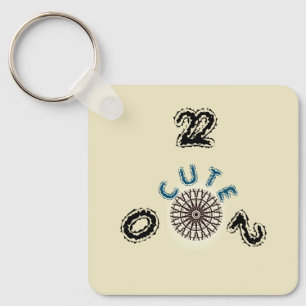 Porte-clés CUTE_2022_ NOIR ET BROWN JAUNE_ALuminium