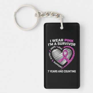 Porte-clés Cute 7 Ans Cancer du Sein Sans Survivant rose