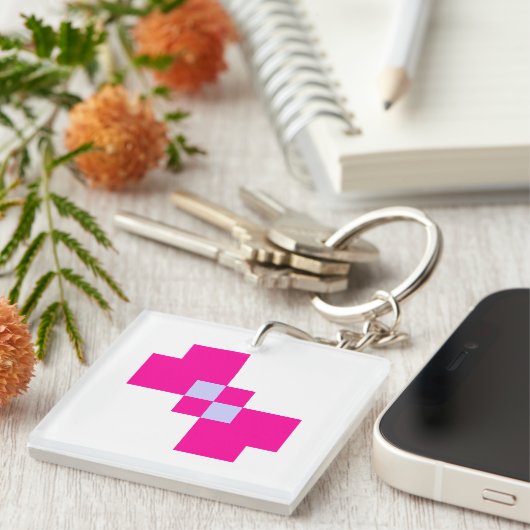 Porte-clés Cute 8 bits Pixel Bow (Devant Droit)