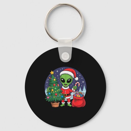 Porte-clés Cute Alien Christmas Tree Lights Xmas Holidays Win (Recto)