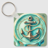 Porte-clés Cute Ancre Océan Personnalisée (Recto)