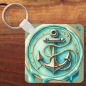 Porte-clés Cute Ancre Océan Personnalisée (Recto)