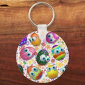 Porte-clés Cute and Funny Easter Eggs Cartoon (Recto)