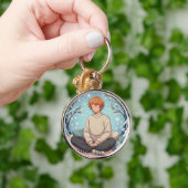 Porte-clés Cute Anime Boy Drinking Coffee in Winter (Main)