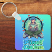 Porte-clés Cute Anime Gamer Boy Pixel Calm (Recto)