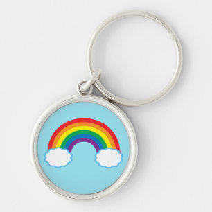Porte-clés Cute arc-en-ciel nuages bleu
