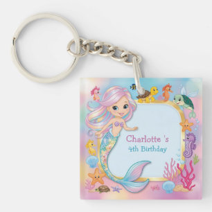 Porte-clés Cute arc-en-ciel sirène poisson hippocampe étoile 