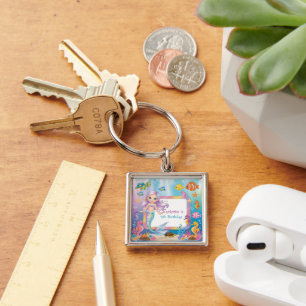 Porte-clés Cute arc-en-ciel sirène poisson tortue étoile Anni