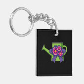 Porte-clés Cute arrosage canne avec Bouquet de fleurs (Devant gauche)