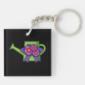 Porte-clés Cute arrosage canne avec Bouquet de fleurs (Dos)