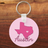 Porte-clés Cute Austin Texas Girl Rose (Verso)
