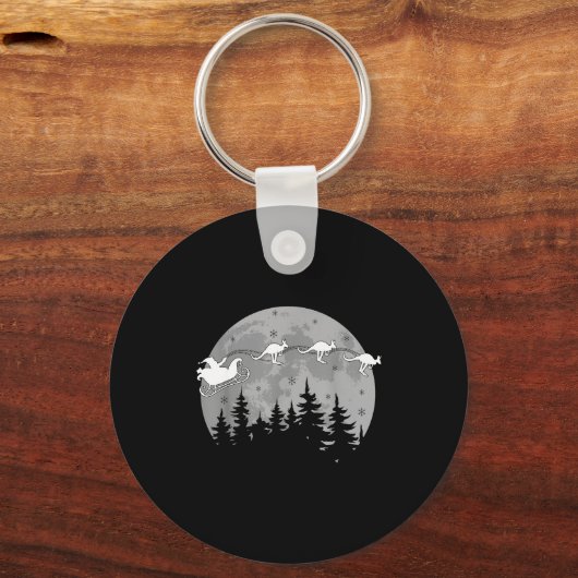 Porte-clés Cute Australia Kangaroo Santa Sleigh Aussie Christ (Recto)