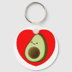 Porte-clés Cute Avocado Dans Le Coeur Rouge