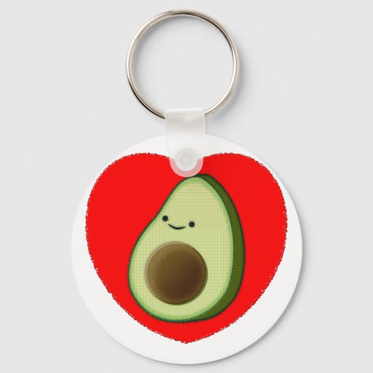 Porte-clés Cute Avocado Dans Le Coeur Rouge (Recto)