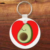 Porte-clés Cute Avocado Dans Le Coeur Rouge (Recto)