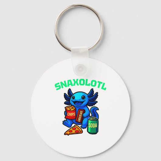 Porte-clés Cute Axolotl Funny Snaxolotl Snacks A Lot Axolotl (Recto)