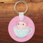 Porte-clés Cute axolotl in a cup (Recto)