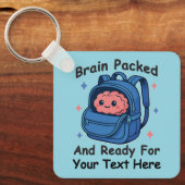 Porte-clés Cute Back-to-School Customizable “Brain Ready" (Recto)