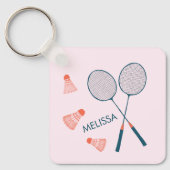 Porte-clés Cute Badminton Birdie Racquet CUSTOM Retro (Recto)