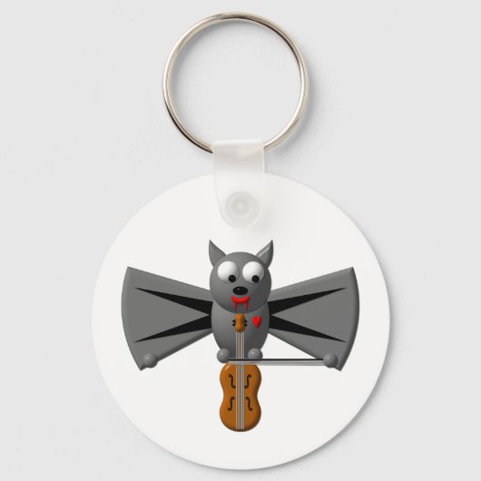 Porte-clés Cute batte vampire jouant du violon (Recto)