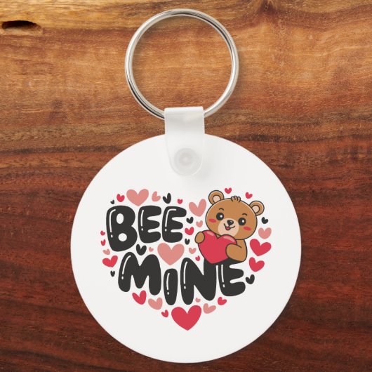 Porte-clés Cute Bee Mine Teddy Bear Valentine's Day (Verso)