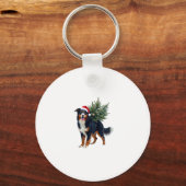 Porte-clés Cute Bernese Mountain Dog in a Christmas Tree for (Recto)