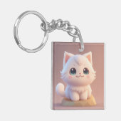 Porte-clés Cute Big Eyes Fluffy White Kitten (Devant gauche)