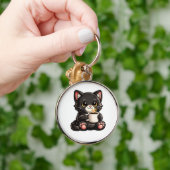Porte-clés Cute Black Cat with Coffee (Main)