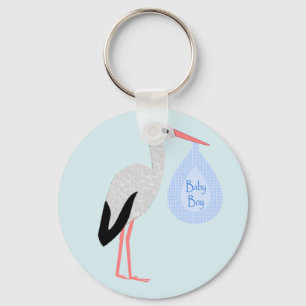 Porte-clés Cute Blue Baby Boy Stork