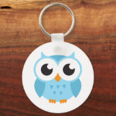 Porte-clés Cute blue cartoon baby owl (Recto)