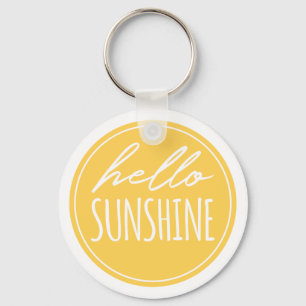 Porte-clés Cute Bonjour Sunshine Jaune Soleil Joyeux Porte - 