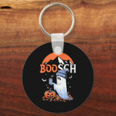 Porte-clés Cute Boo Ghost Halloween Pumpkin Beer Drinking Sok (Recto)