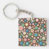 Porte-clés Cute Brown Flower Power Pattern (Devant)