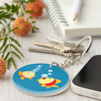 Porte-clés Cute Bubbling Cartoon Porte - clé de poisson