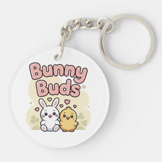 Porte-clés Cute Bunny Buds Easter Keychain (Dos)