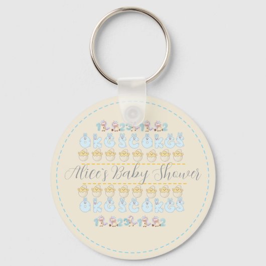 Porte-clés Cute Bunny Chicken Bear pastel (Recto)
