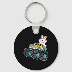 Porte-clés Cute Bunny équitation Monster Camion Pâques Jour E