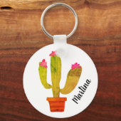 Porte-clés Cute cactus plant keychain with custom name (Recto)