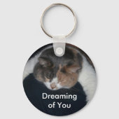 Porte-clés Cute Calico Sleeping Chat Vous Rêvez (Recto)
