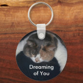 Porte-clés Cute Calico Sleeping Chat Vous Rêvez (Recto)