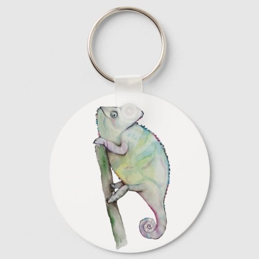 Porte-clés Cute caméléon peint en aquarelle (Recto)