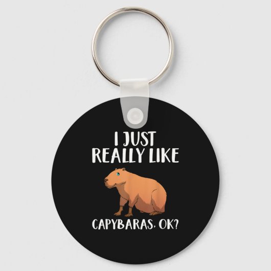 Porte-clés Cute Capybara Art For Men Women Kids Animal Rodent (Recto)