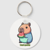 Porte-clés Cute Capybara Eating Watermelon (Recto)