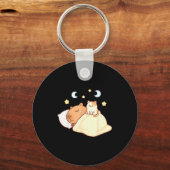 Porte-clés Cute Capybara Kawaii Sleep Pajamas Sleepybara Cat  (Recto)