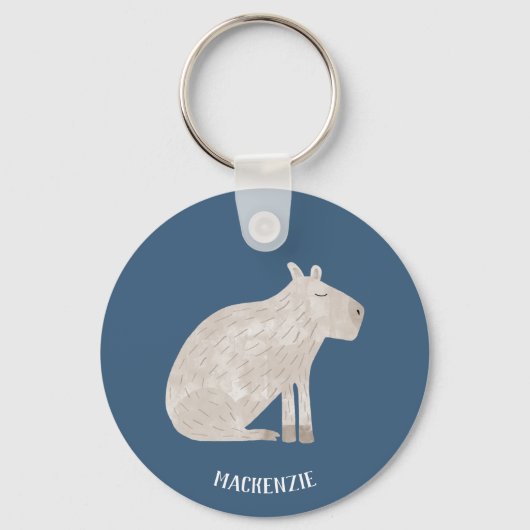 Porte-clés Cute Capybara Personnalisé (Recto)