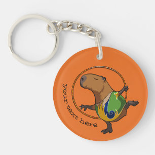 Porte-clés Cute Capybara Rhythmic Gymnastics Hoop Cartoon