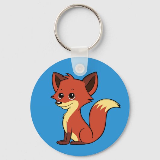 Porte-clés Cute carton Fox Porte - clé bleu (Recto)