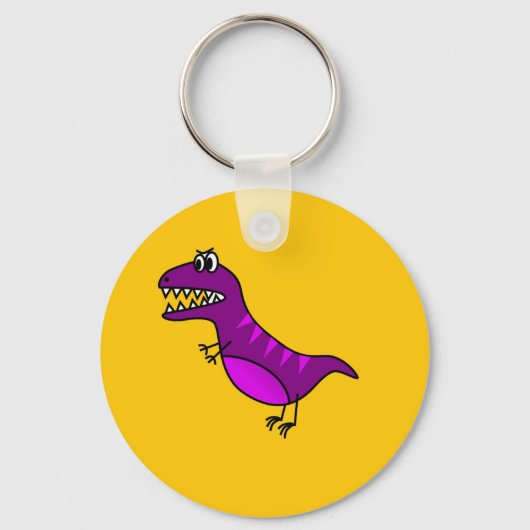 Porte-clés Cute cartoon angry purple dinosaure (Recto)
